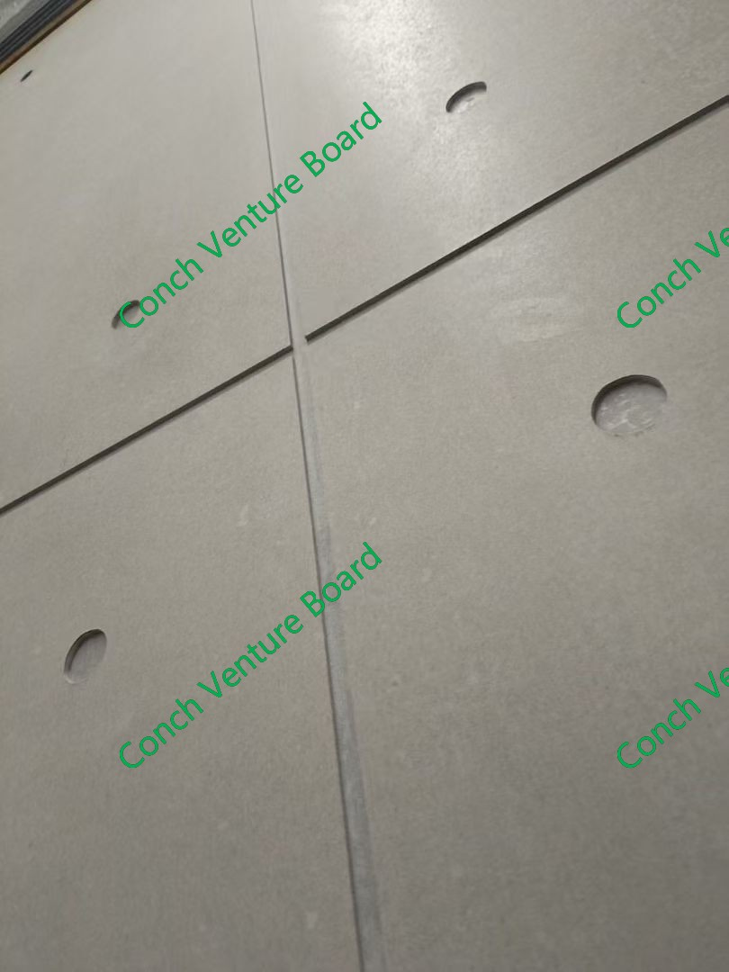Plain Fiber Cement Board with Perforation and Slot for Wall Decoration