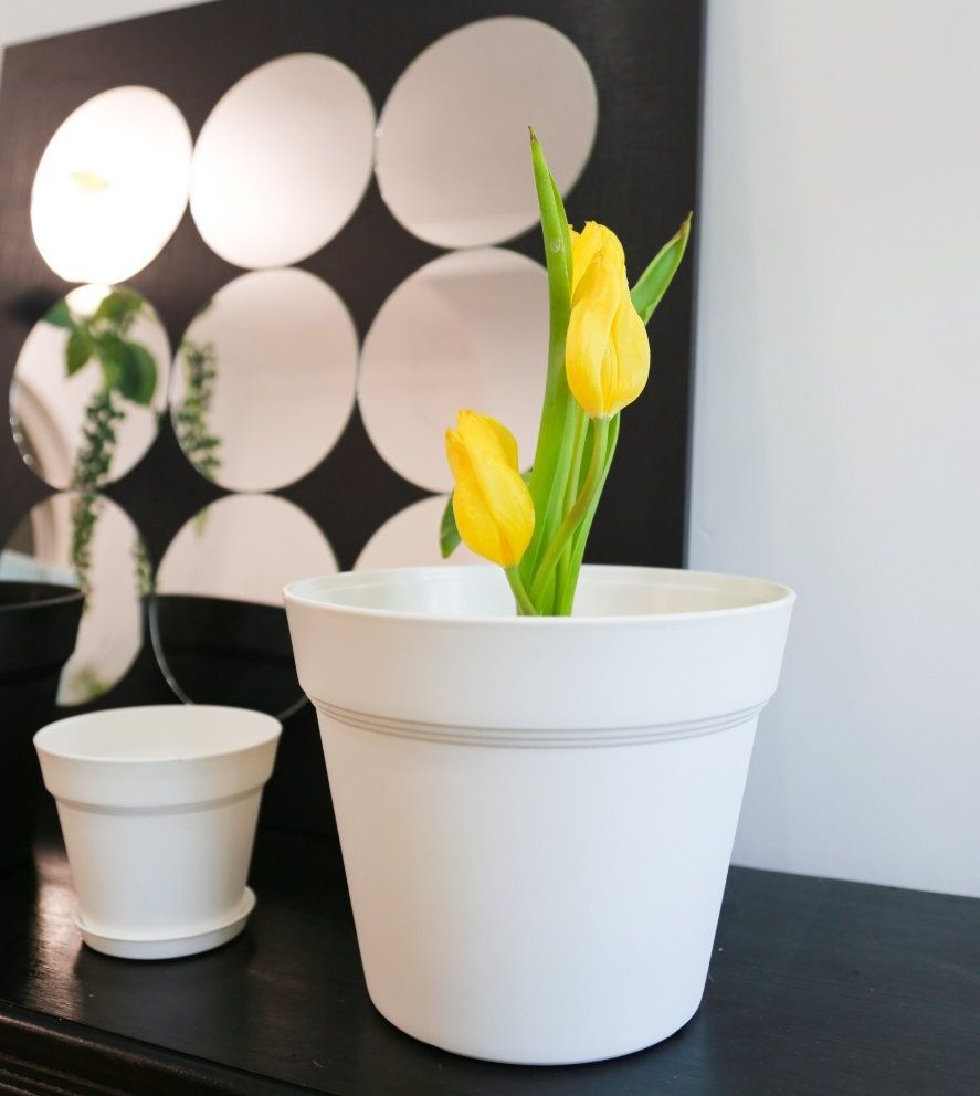 Прочные круглые горшки для растений из пластика PP