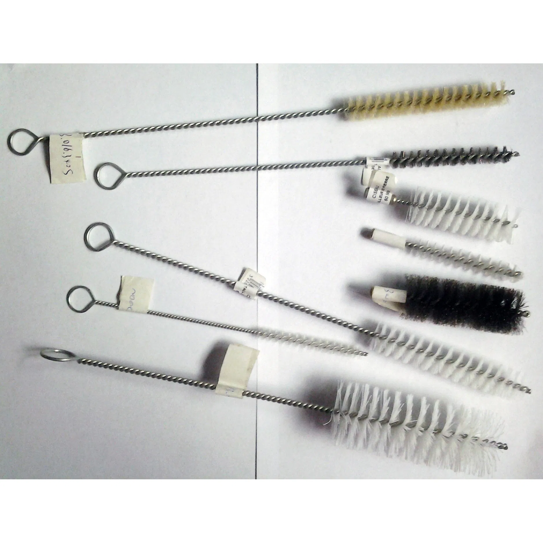 Black Plastic Nylon Wire Cleaning Tube Brushes with Steel Handle