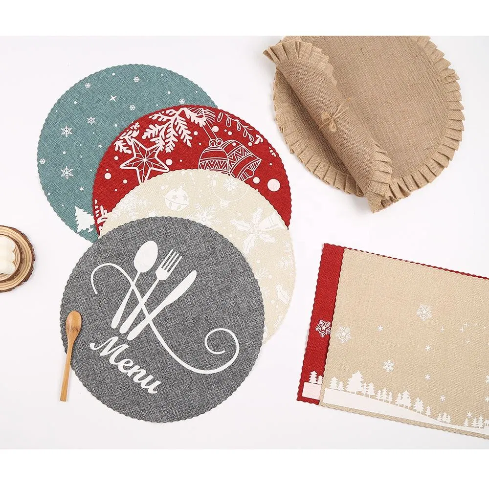 Custom Classic Jute Table Placemats for Dining Table for Parties and Weddings