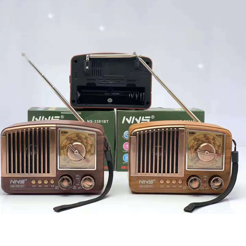 Ретро радио NS-3381BT с Bluetooth, деревянный корпус
