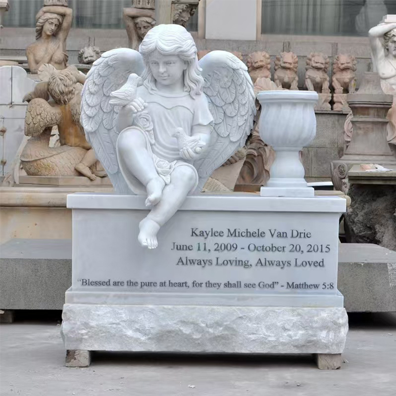 White Marble Headstone Heart Shaped Marble Tombstone Monument