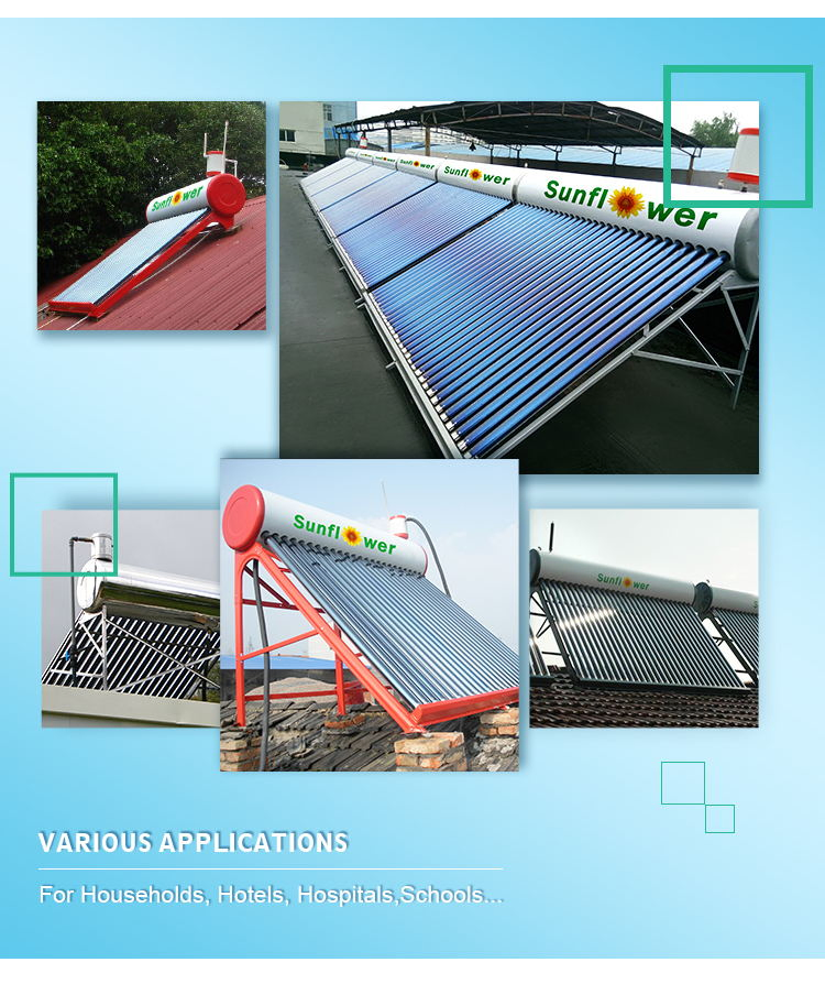 150L Pre-Heated Solar Hot Water Heater with Copper Coil for Shower Bath with High Pressure Water