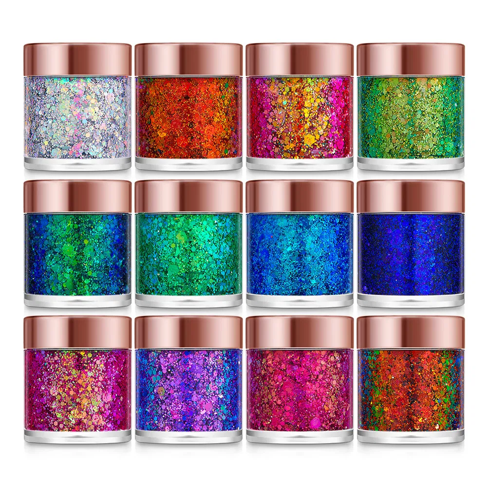Halloween Party Neon Makeup Face Body Glitter Gel Duochrome Gel Glitter