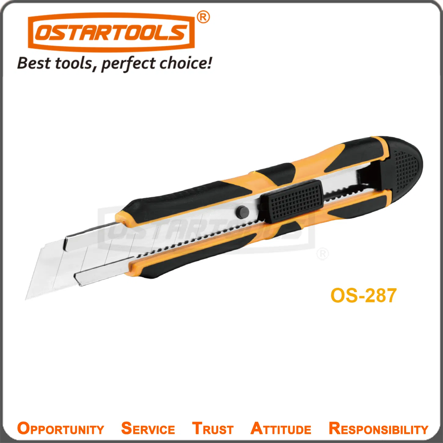 Multi-Function Snap-off Cutter Utility Knife with Plastic Shell and Double Slider