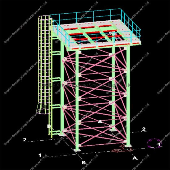 High Rise Prefabricated Steel Structure Frame Tower for Galvanized Water Tank