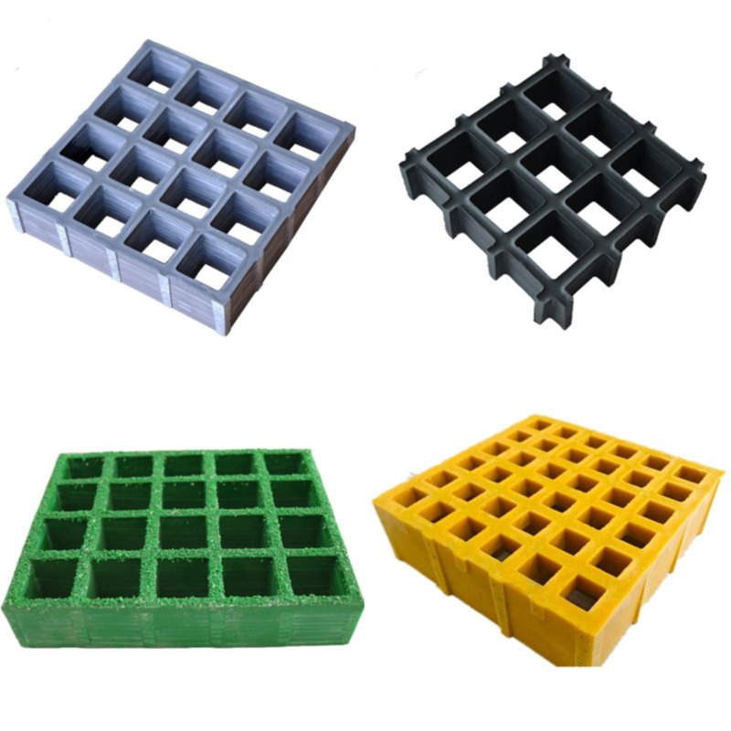 10% Discount! 38*38mm Grid, 1.5'' Thick, Light Gray, Cheap FRP Molded Fiberglass Reinforced Plastic Grating