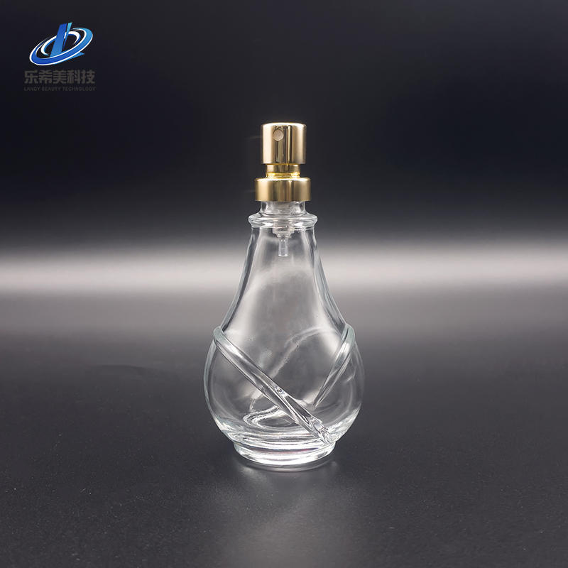 Empty Glass Perfume Bottle Shaped Shape Thread Screw Bottleneck Sealed with Screw Sprayer or Cosmetic Packaging Lotion Pump Dropper Bottle