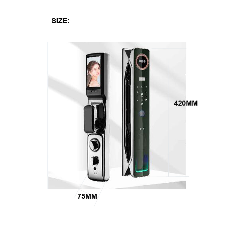 3D Face 4.5" Display Screen Fingerprint Password Economy Smart Lock