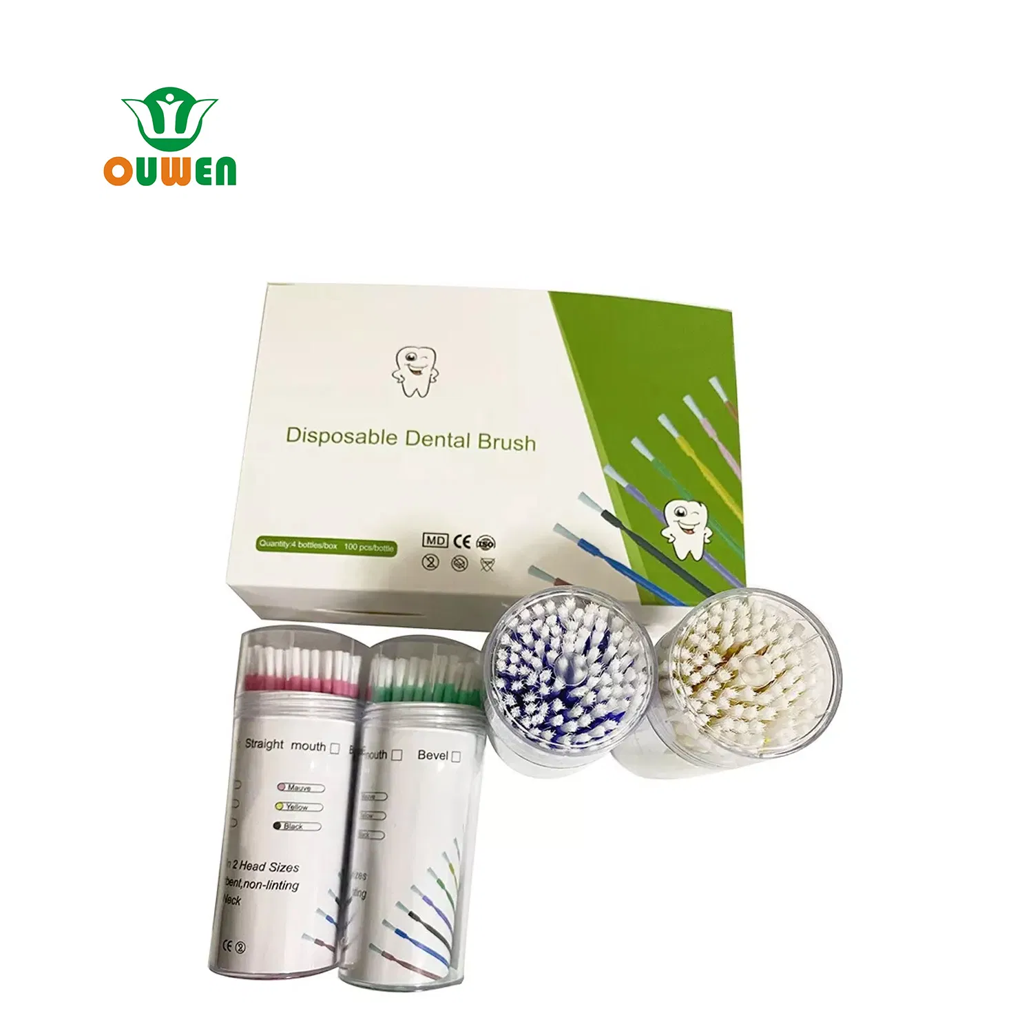 Ouwen ISO13485 CE FDA Certificates Bendable Disposable Dental Micro Brush Lint-Free