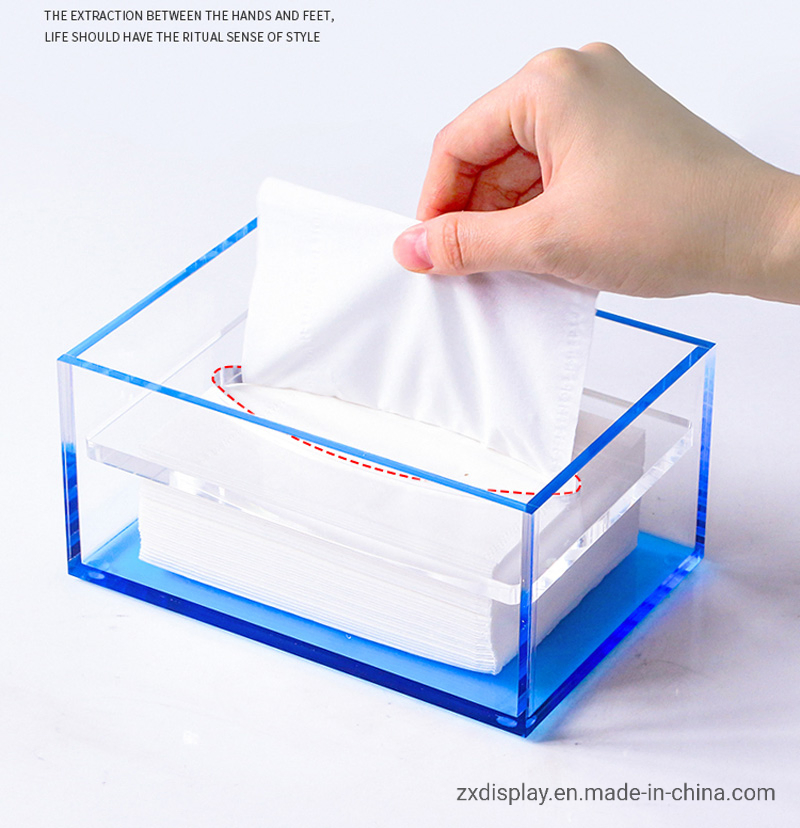 New Design Fashion Colored Acrylic Thick Plastic Tissue Box with Cover