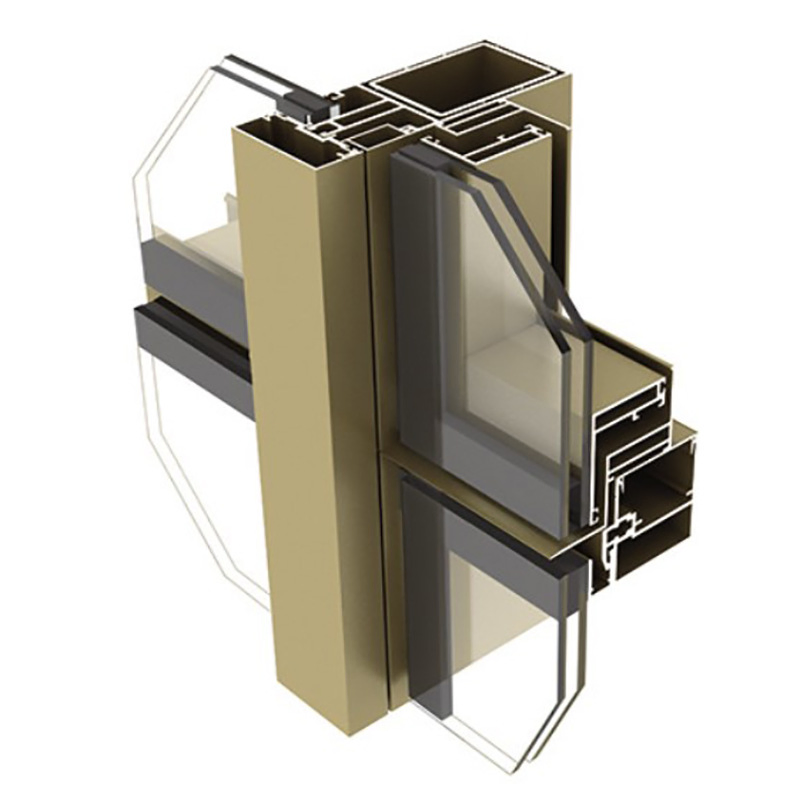 Customizable Glass Curtain Wall Profile with Tempered Glass Features