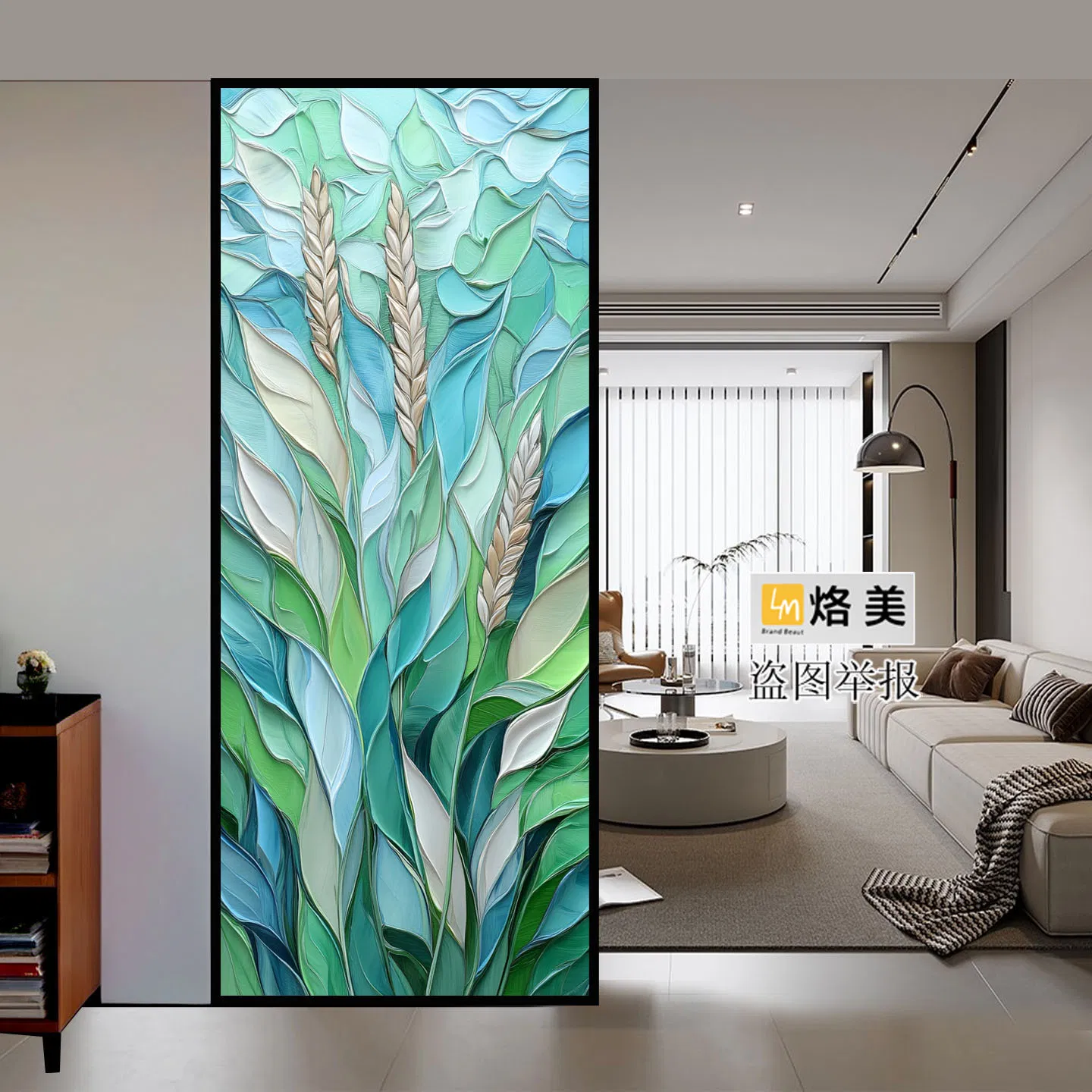 European Painted Art Glassliving Room Partition Wallshower Enclosure Partition