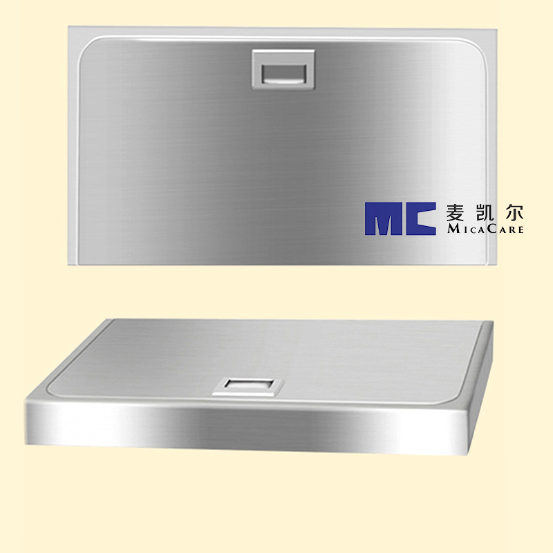 Surface-Mounted Horizontal Baby Changing Station with Stainless Steel Veneer