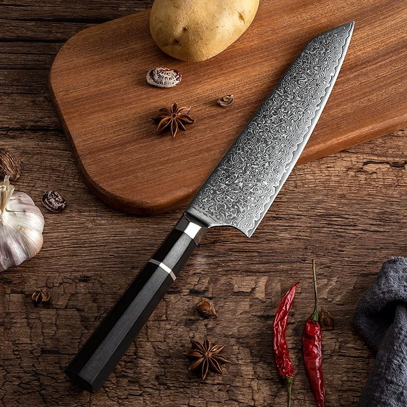 Набор кухонных ножей Damaskus с рукоятью из эбенового дерева