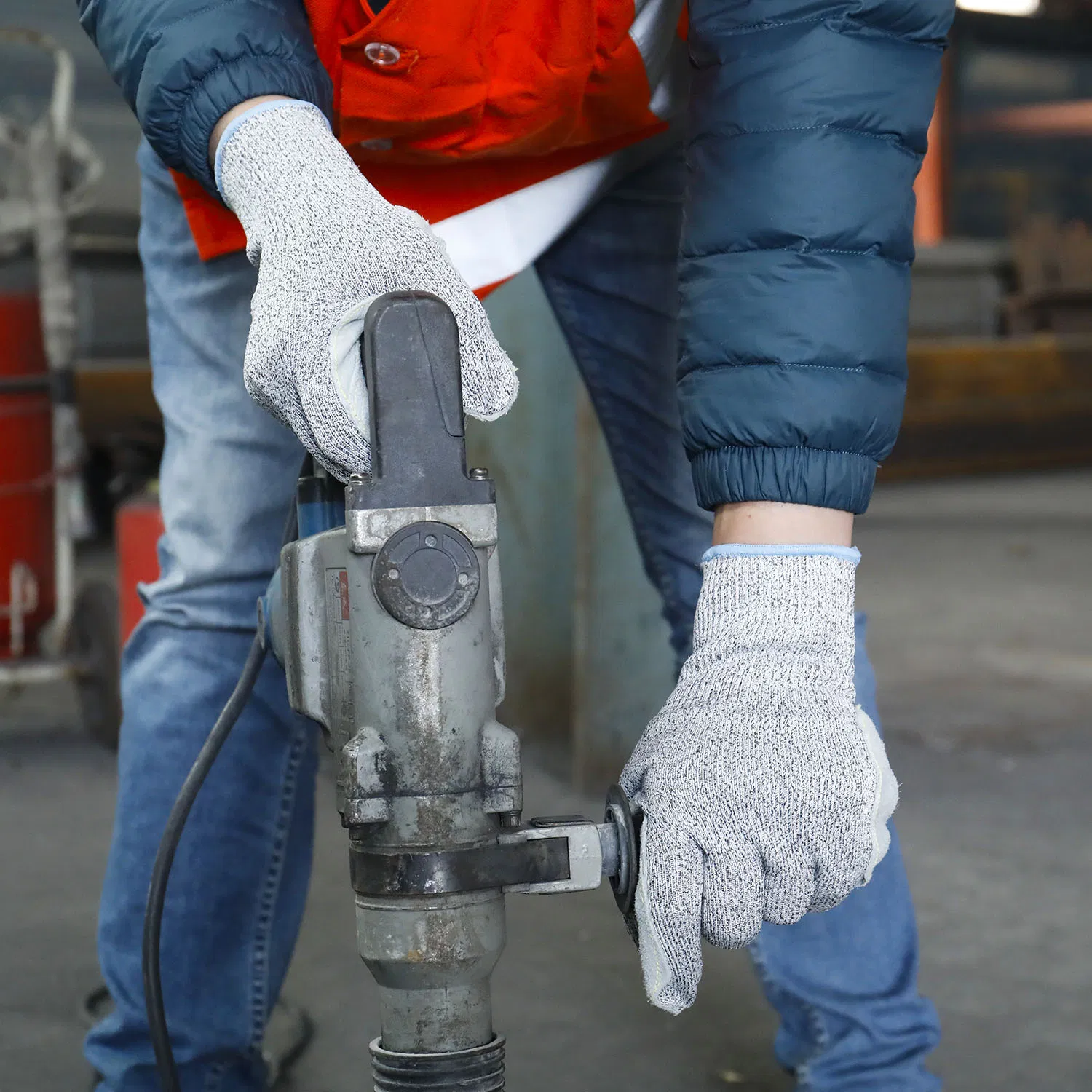 Full Thumb Dipped Heat Resistant Gloves Latex Dipped Cut Resistant Glove