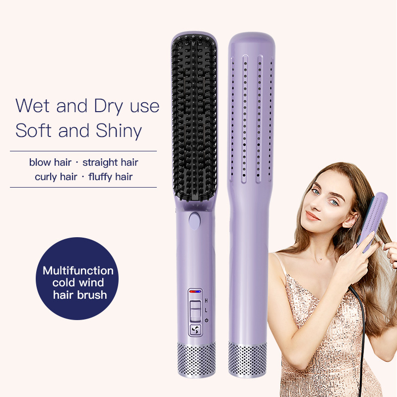 Airflow Ceramic LCD Heated Hair Straightening Hair Curling Brush