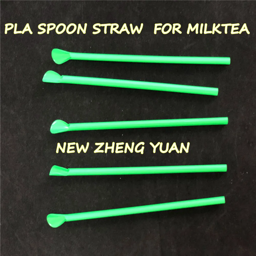 Supply Colorful Biodegrade Eco-Friendly Cutlery Diameter 6mm /8mm/12mm PLA Plastic Spoon Straw