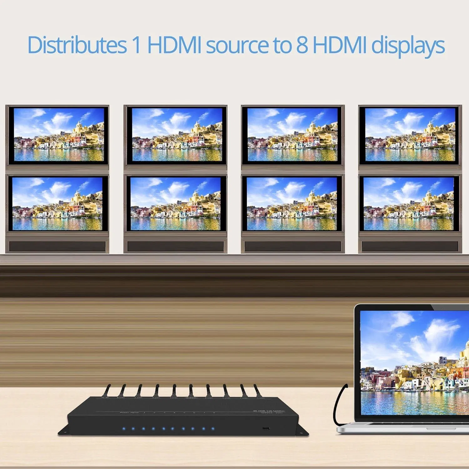 Разветвитель HDMI 4K@60Hz HDR с автоскейлингом