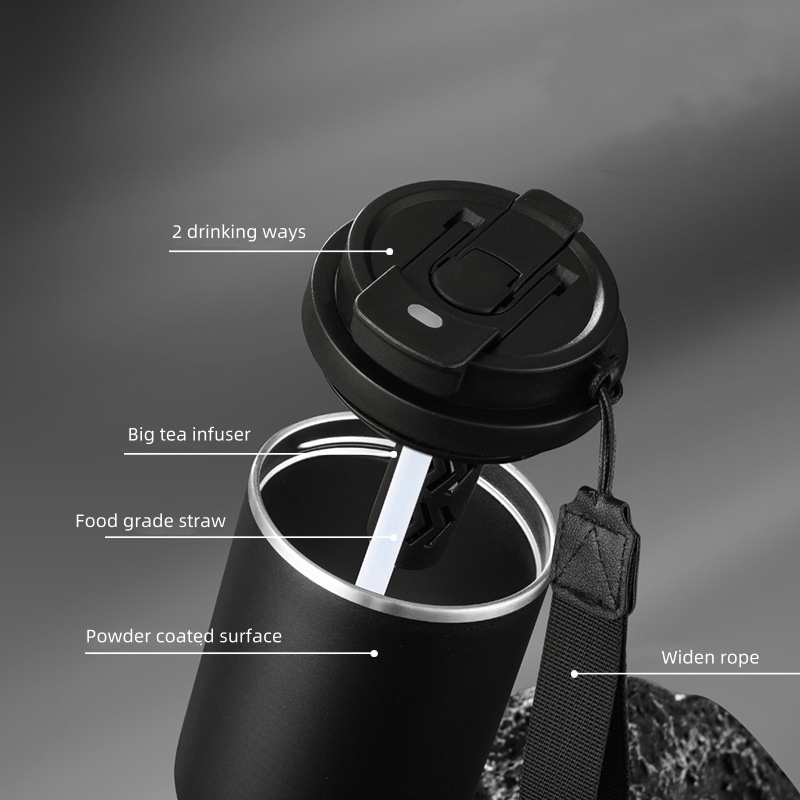 Business Gift Wholesale 24oz Food Grade Straw Tea Infuser Coffee Tumbler