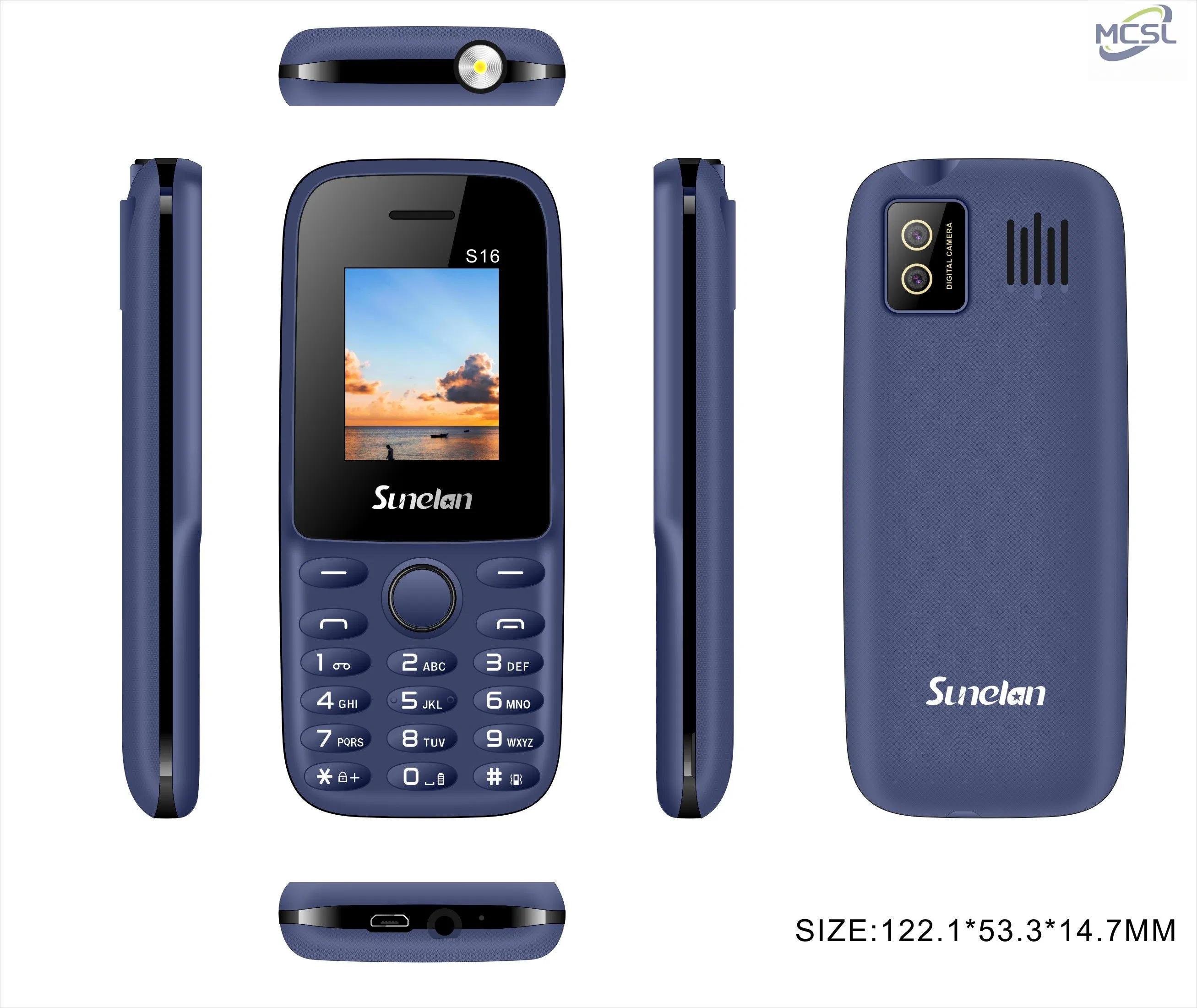 Кнопочный телефон Sunelan S16, 2 SIM, 1.8 дюйма