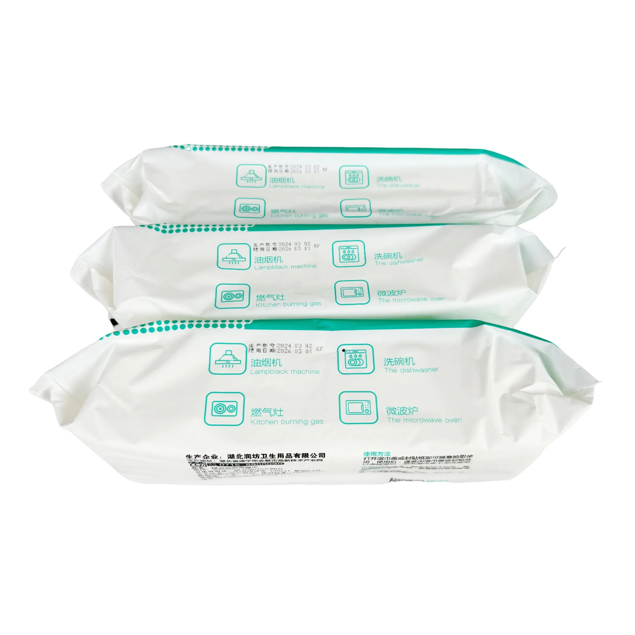 OEM Anti-Bacterial Oil Removal Wet Wipes Household Kitchen Cleaning Surface Wet Tissues for Factory Supplier