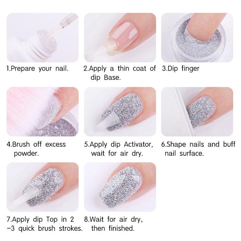 2022 OEM Custom Private Label 4 In1 Quick Dry Bulk Nail DIP Dipping Powder Starter Kit Set with Base Top Coat Activator Liquid