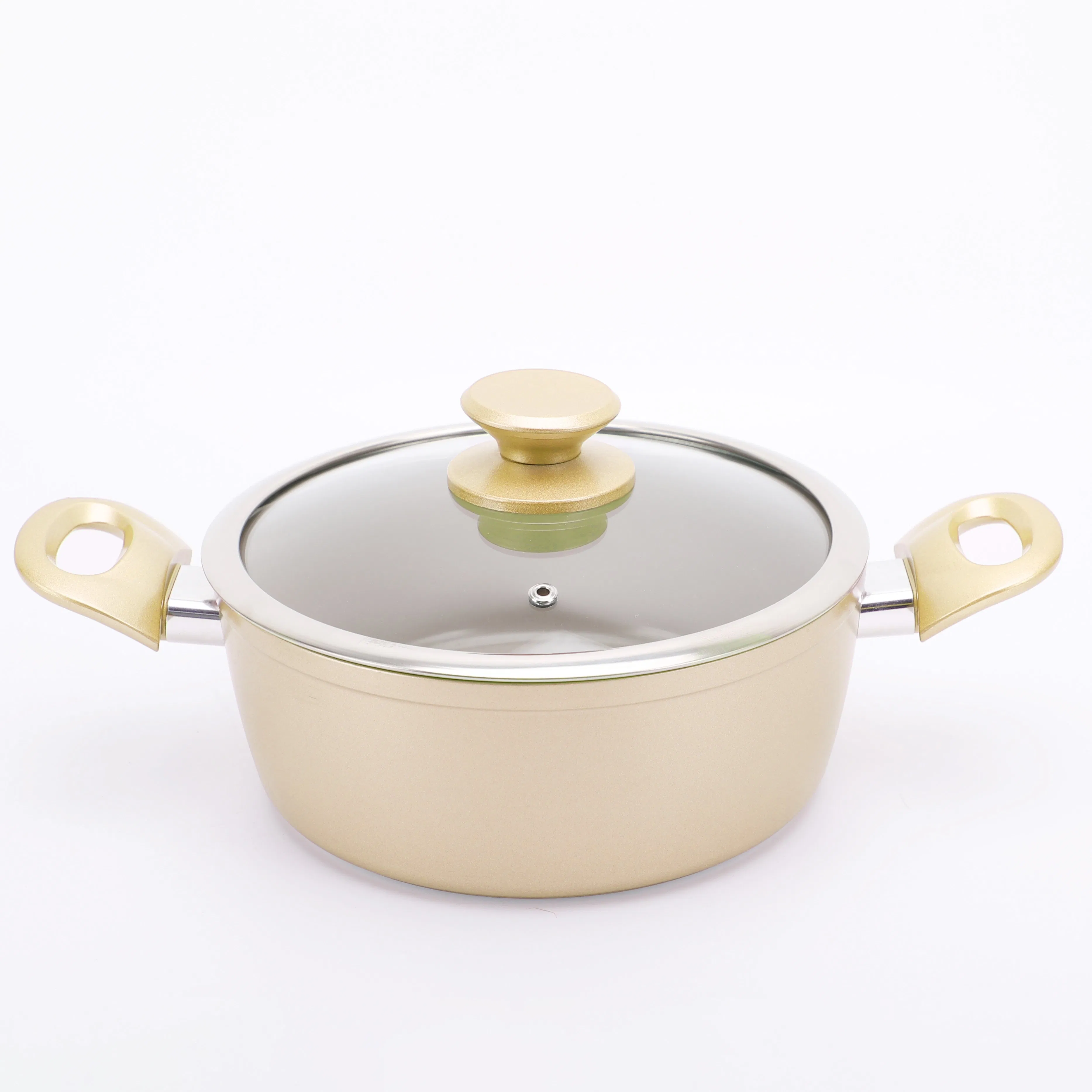 Customized China Factory Non Stick Stock Pot Sets Induction Cooker Cooking Soup Pot with Glass Lid
