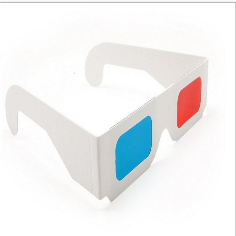 Disposable White 3D Red Blue Paper Glasses for Promotion 3D Glasses