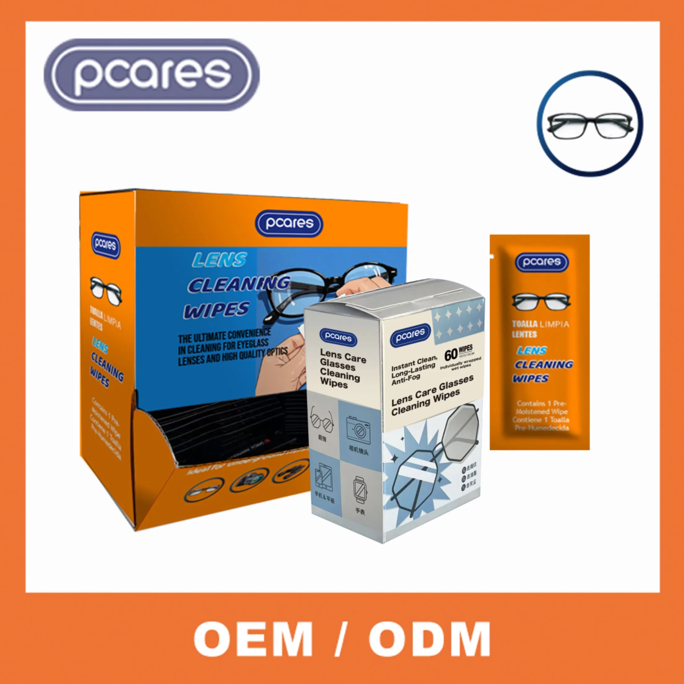 Disposable Lens Wipes Pre-Moistened Scratch-Free Eyeglasses Sunglasses Camera Lens Travel Kit