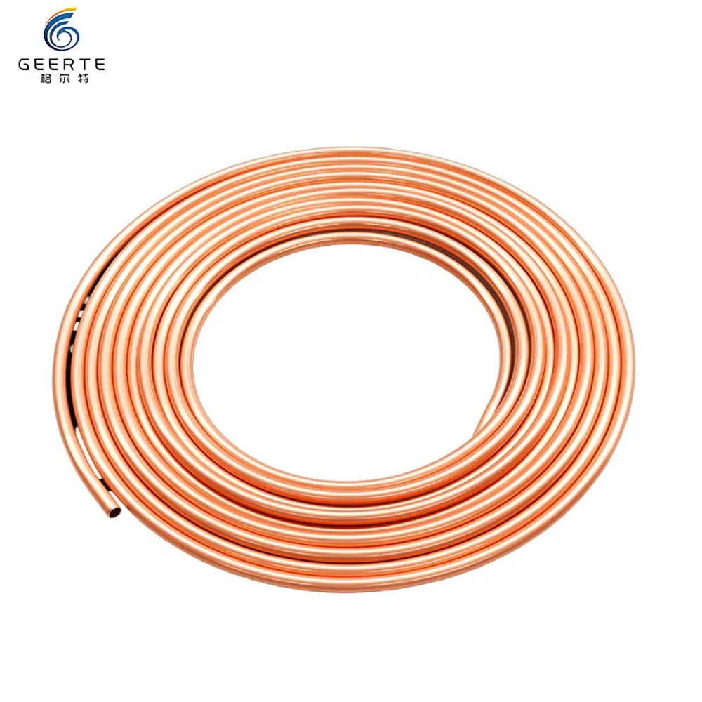 Copper Tube Coil AC Refrigeration Parts Small Large Diameter Round Square Rectangular Oval AC Insulated Copper Pipe for Air Conditioner Refrigerator Brass Pipe