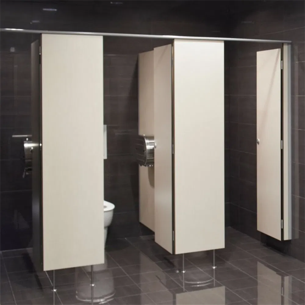 Anti-Microbial HPL Compact Laminate Headrail Braced Solid Phenolic Toilet Shower Cubicle Urinal Partition Board