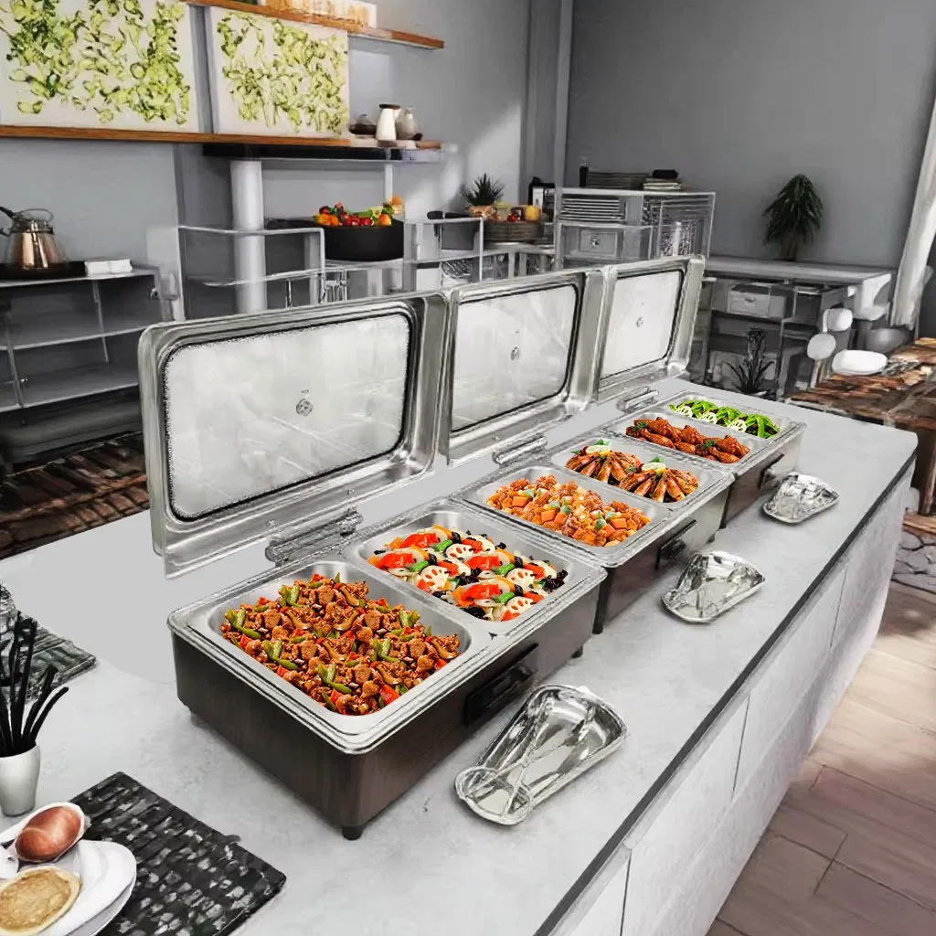 Commercial Buffet Stainless Steel Food Warmer Restaurant Electric Food Warm Chafing Dish