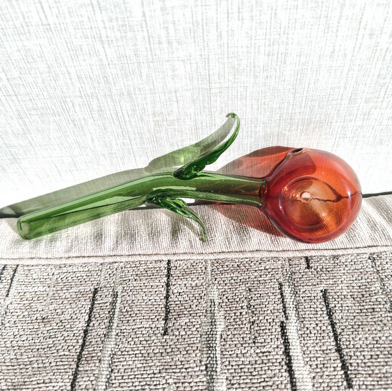 Rose Glass Smoking Pipes Tobacco Hand Spoon Pipe
