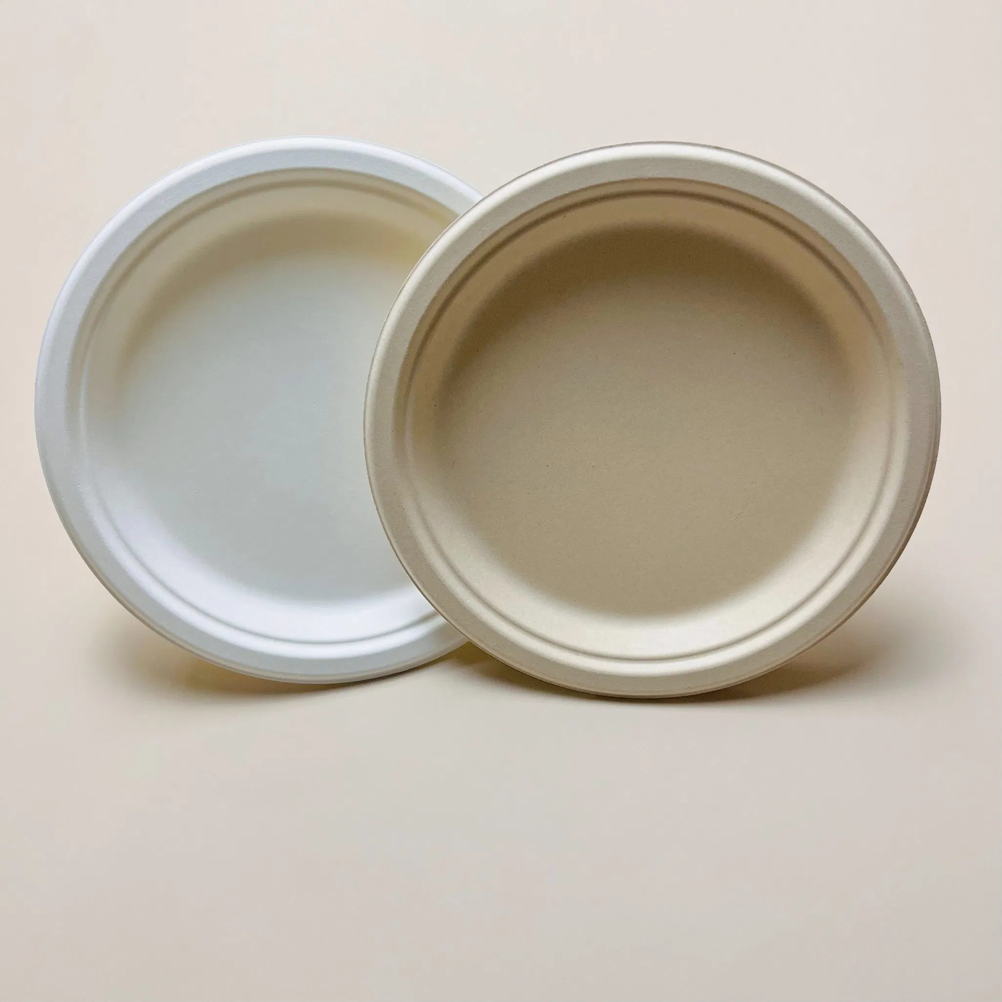 Biodegradable Sugarcane Bagasse Tableware Dish Carry-out Tableware Takeaway Compostable Sugarcane Food Container Pulp Fiber Round Disposable Paper Plate