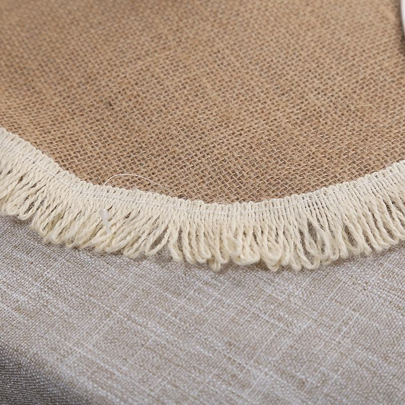 Rectangle White Fringed 12 Inches Laced Burlap Table Mats Jute Place Mats
