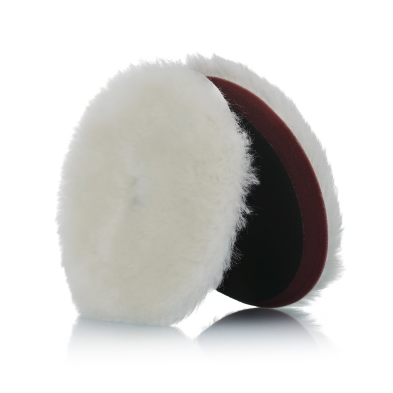 Buffing King 150mm Wine Foamed Australia Wool Heavy Cut Polishing Pads for Car Body Polishing Wholesale OEM Wool Pad