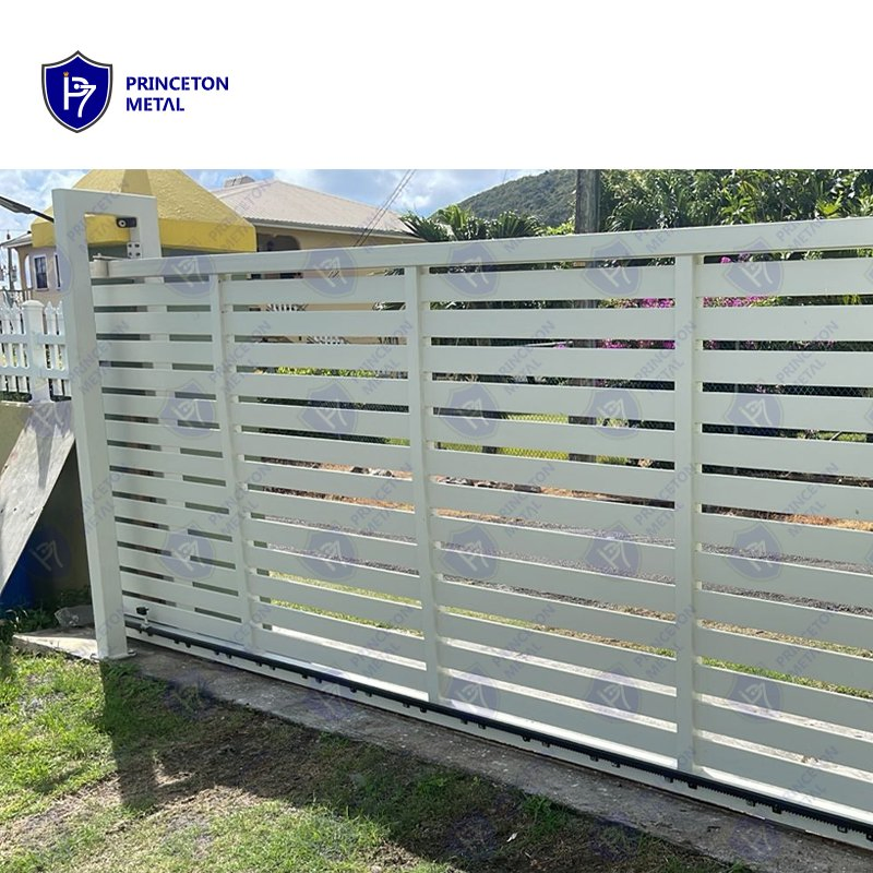 Factory Direct Modern Designs Automatic Aluminum Powder Coated Driveway Sliding Fence Gate System