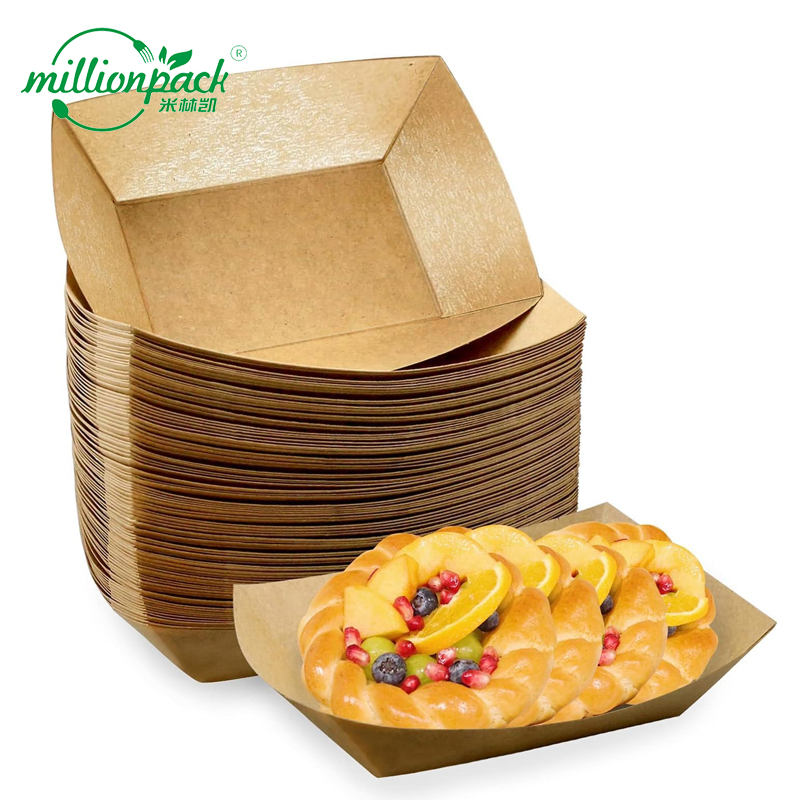 Disposable Party Paper Tray for Weddings & Events Safe Clean Food Serving Supply