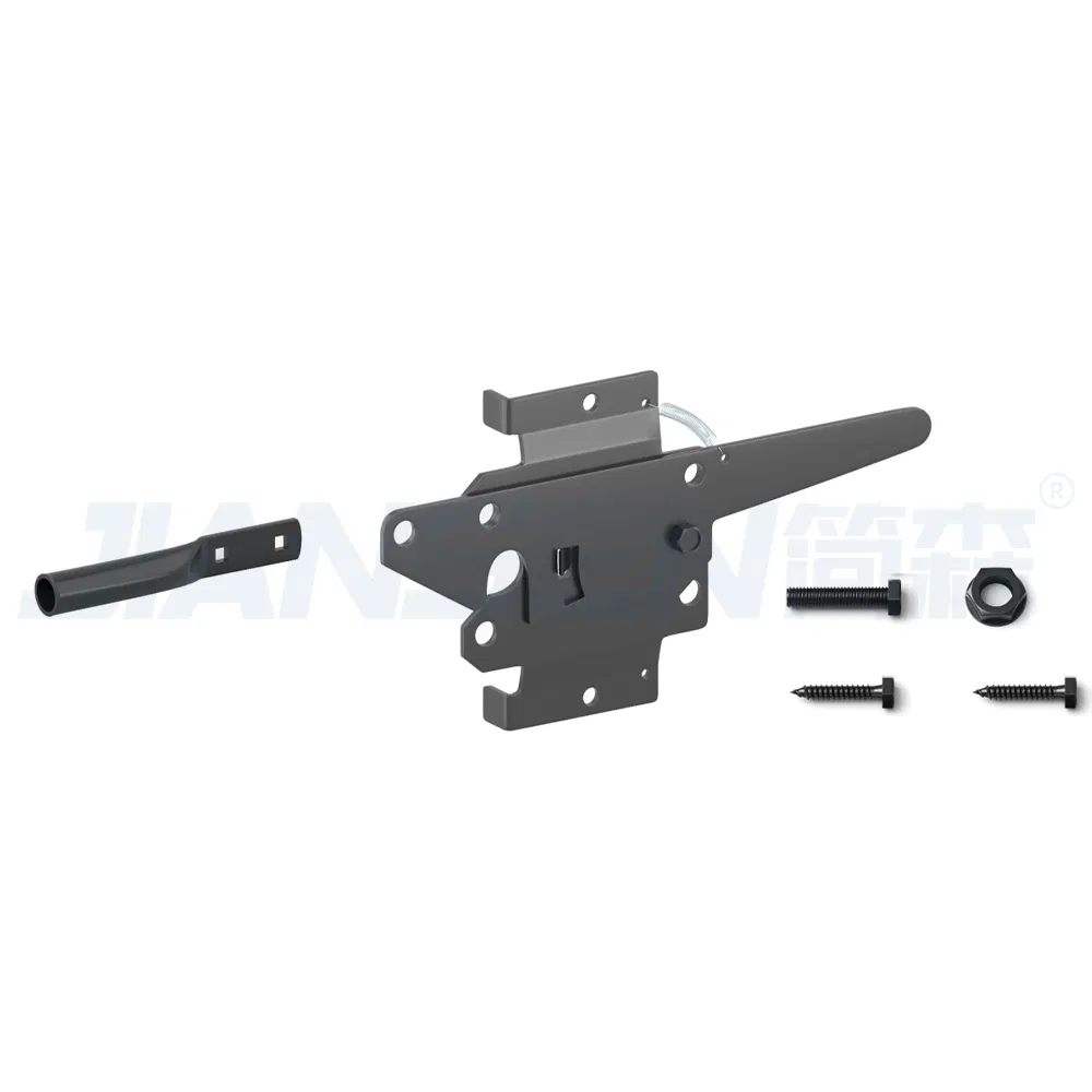 Us Local Stock Black Carbon Steel Adjustable Self Locking Spring Fence Gate Lock Latch