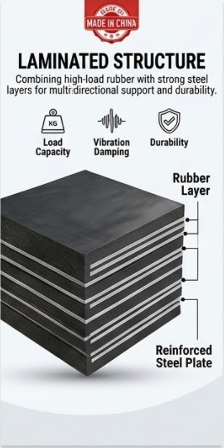 Laminated Seismic Isolation Rubber Bearing Pad for Building and Bridge