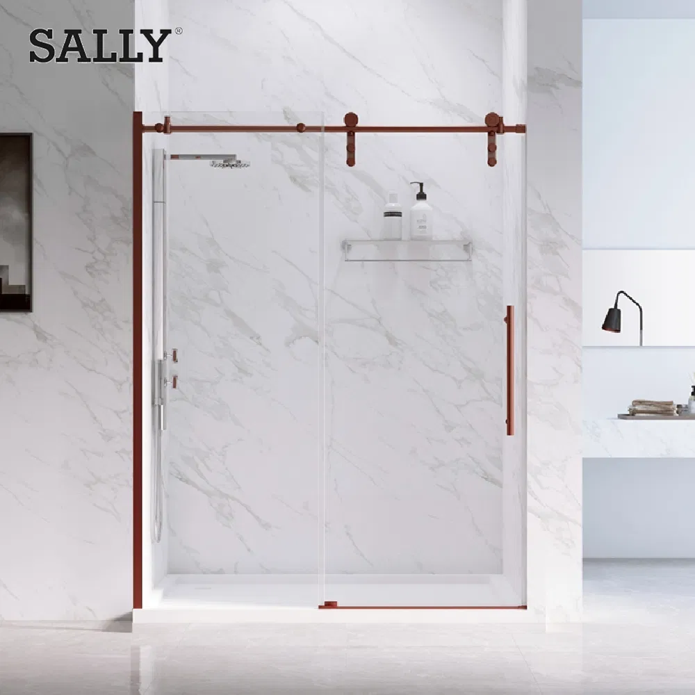 Modern Tempered Glass Shower Door with Durable Steel Frame