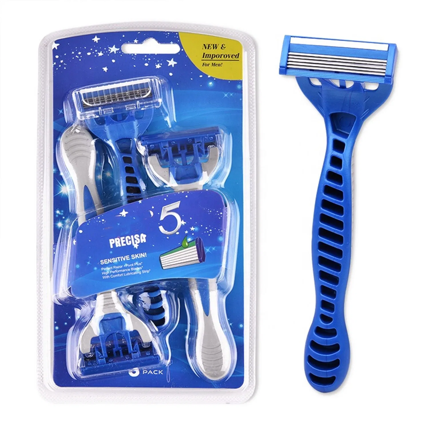 Shaving Blades with Five Blades and Have Lubricant Strip for Mens Shaving Razor