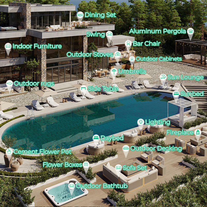 Садовая мебель круглый диван алюминий водонепроницаемая патио