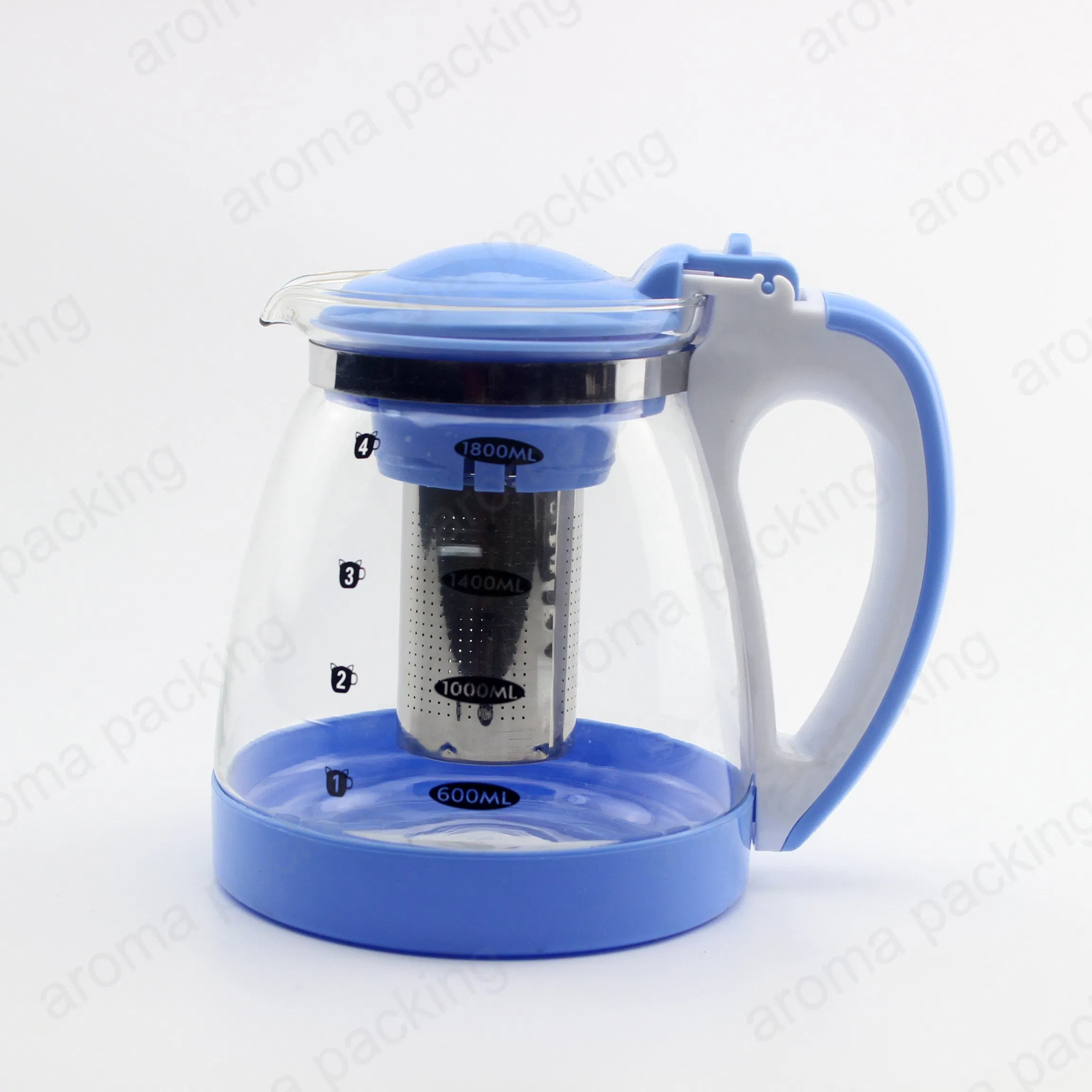 Wholesale Color 1800ml Coffee Tea Sets Glass Teapot
