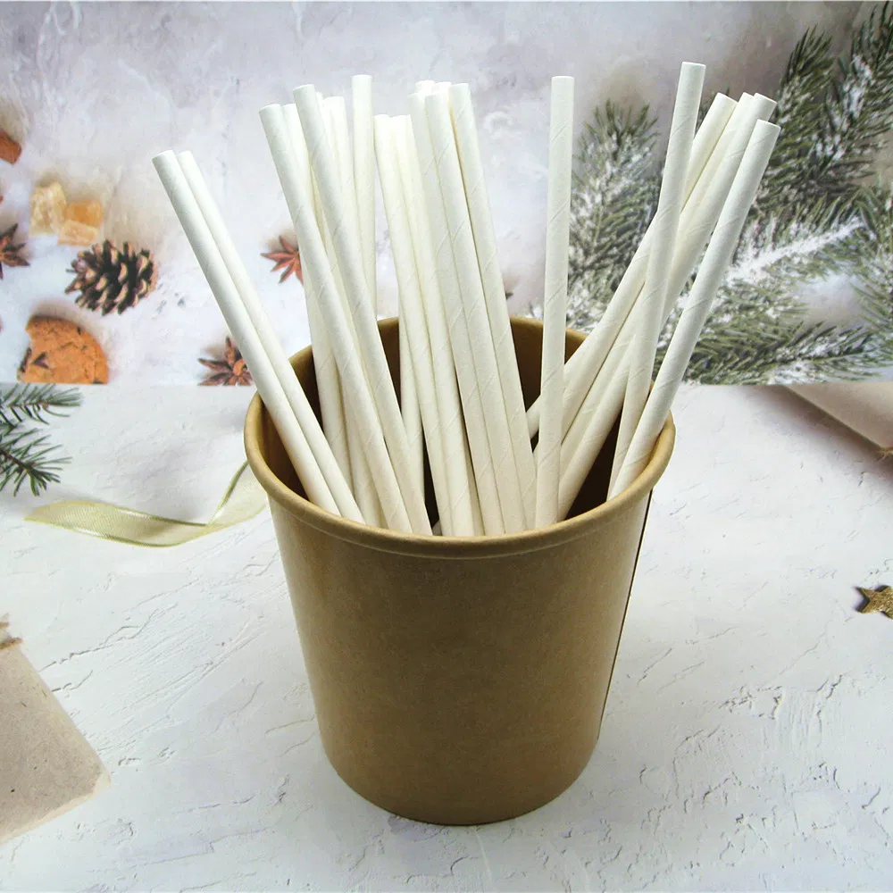 Disposable Paper Drinking Straws with White Color