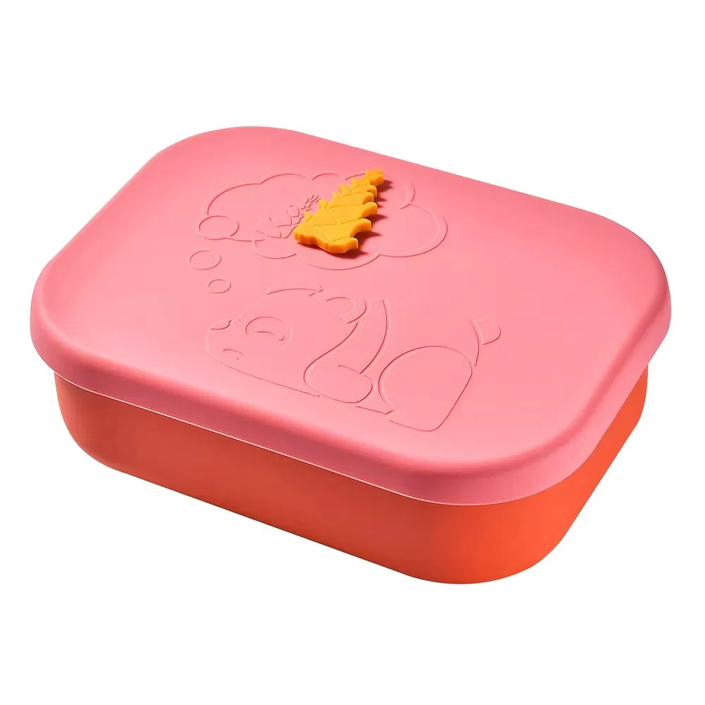 Custom Bowl Silicone Lunch Box Food Storage Container Bento Lunch Box Silicone Pink for Adult Silicone