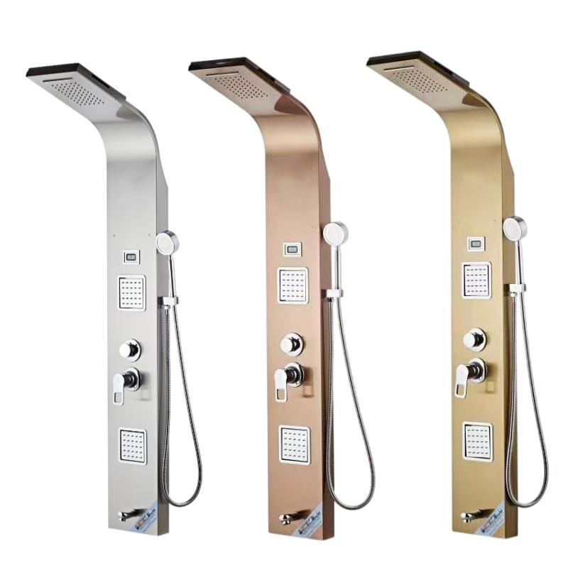 Luxury Style Multiple Colors Brushed Electroplating SUS 304 Square Bathroom Bath & Shower Faucets Shower Panel