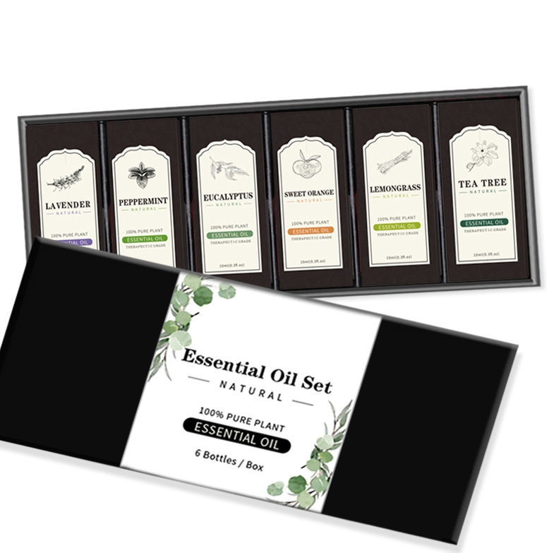 Aromatherapy Gift Set 10 Ml for Diffusers Massage Candle Aroma Body Massage Oil Natural Plant Lavender Rose Lemongrass Blend Essential Oil Gift Set