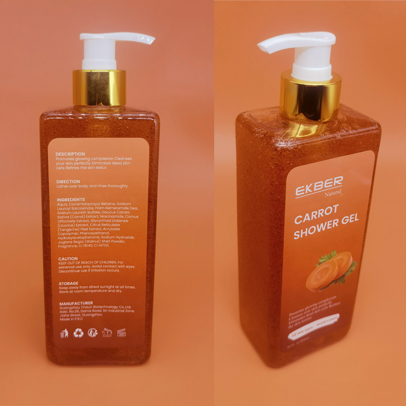 Carrot Shower Gel OEM Exfoliating Body Wash Organic Vitamin C Carrot Body Wash